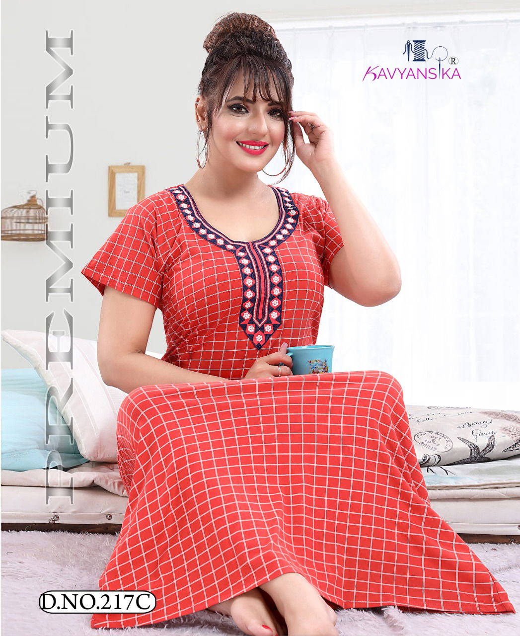 Kavyansika 217 Premium Latest Fancy Designer Embroidery Printed Nighty Collection